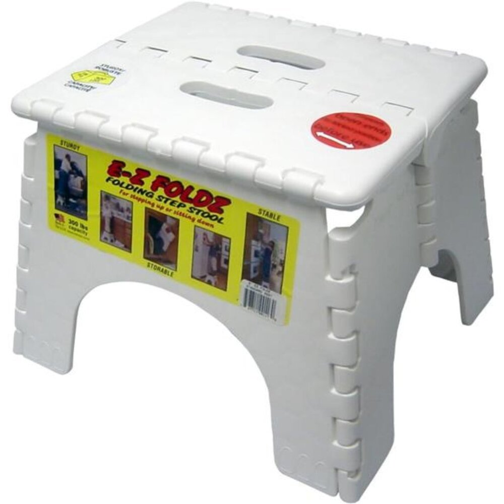 Folding Step Stool - #101-6 - 9 Inches High - 300 Pound Capacity - White